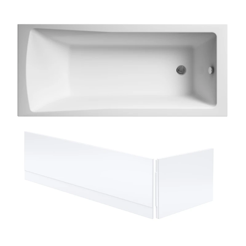 Image of Balterley Square Single Ended Bath Front and End Panels 1700 x 700mm White