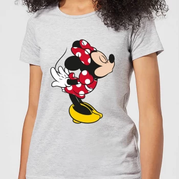 Image of Disney Mickey Mouse Minnie Split Kiss Womens T-Shirt - Grey - L