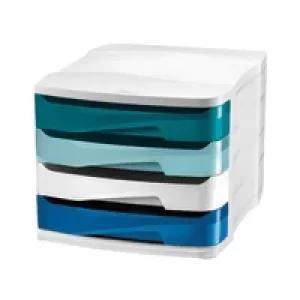 Image of Riviera by CEP 4 Drawer Desktop Unit Multicoloured 1003940511