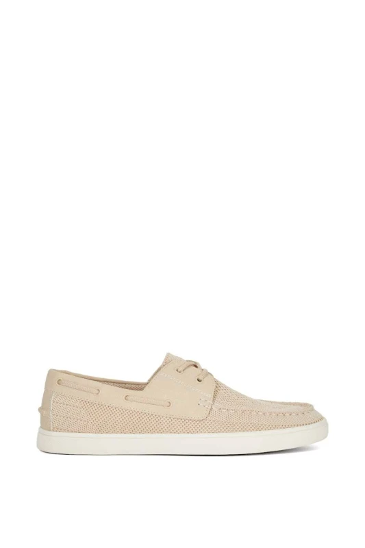 Image of Dune London Mens 'Blaizerss' Boat Shoes in Cream Size: 7 Cream Male 7