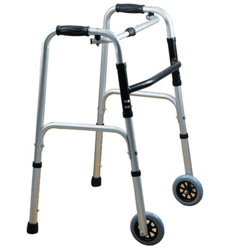 Image of Gr8 Home Folding Walking Frame Lightweight Aluminium Walker Adjustable Zimmer With Wheels
