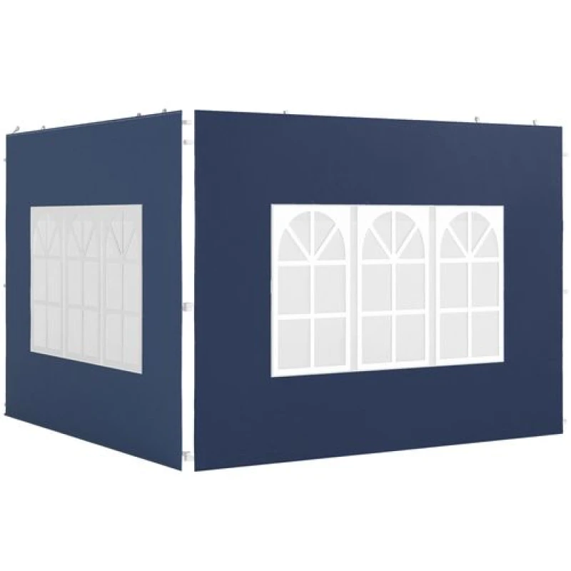 Image of Outsunny Outsunny Gazebo Side Panels for 3x3(m) or 3x6m Gazebo Canopy, 2 Pack, Blue