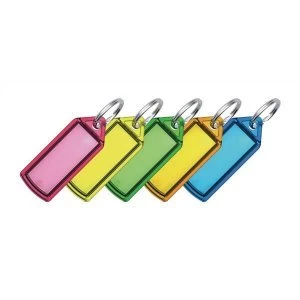 Image of 5 Star Facilities Key Hanger Sliding with Fob Label Area 25x20mm Small Tag 45x28mm Assorted Pack 100