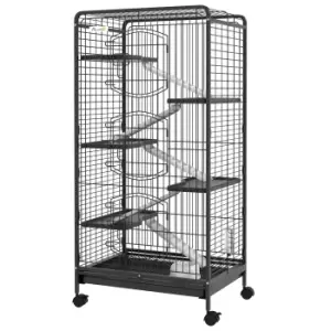 Image of PawHut Five-Level Removable Small Animal Cage, 131cm - Black