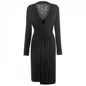 Image of Biba Lace Trim Robe - Black