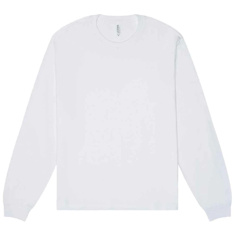 Image of Bella + Canvas Mens Heavyweight Long-Sleeved T-Shirt in White Size: XS White Male XS