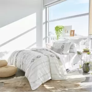 Image of Peri Home Chenille Geo Cotton Duvet Cover - Blue