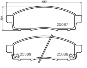 Image of BREMBO Brake pad set FIAT,MITSUBISHI P 54 055 0006000611054,6000611054,4605A623 4605B158,4605B233