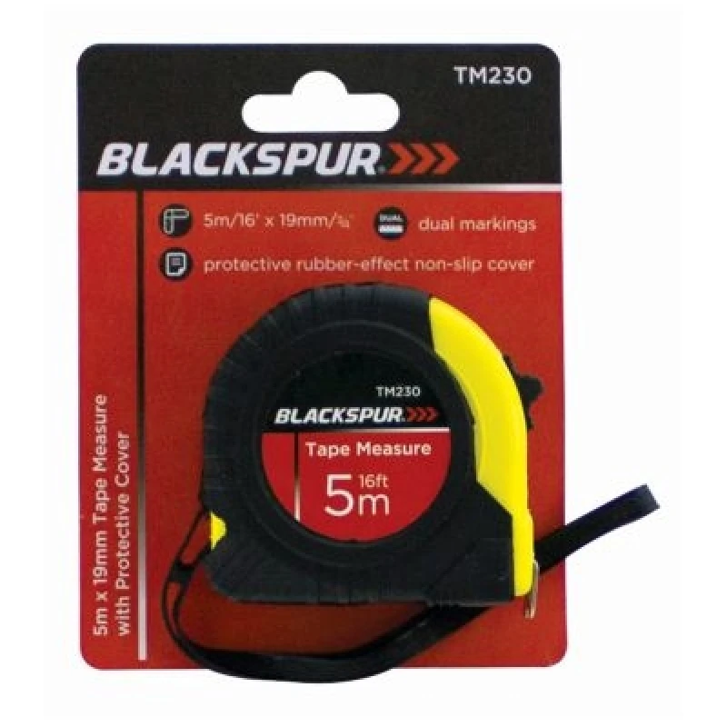 Image of Blackspur 5M X 19Mm Tape Measure With Protective Cover 52730AWUK