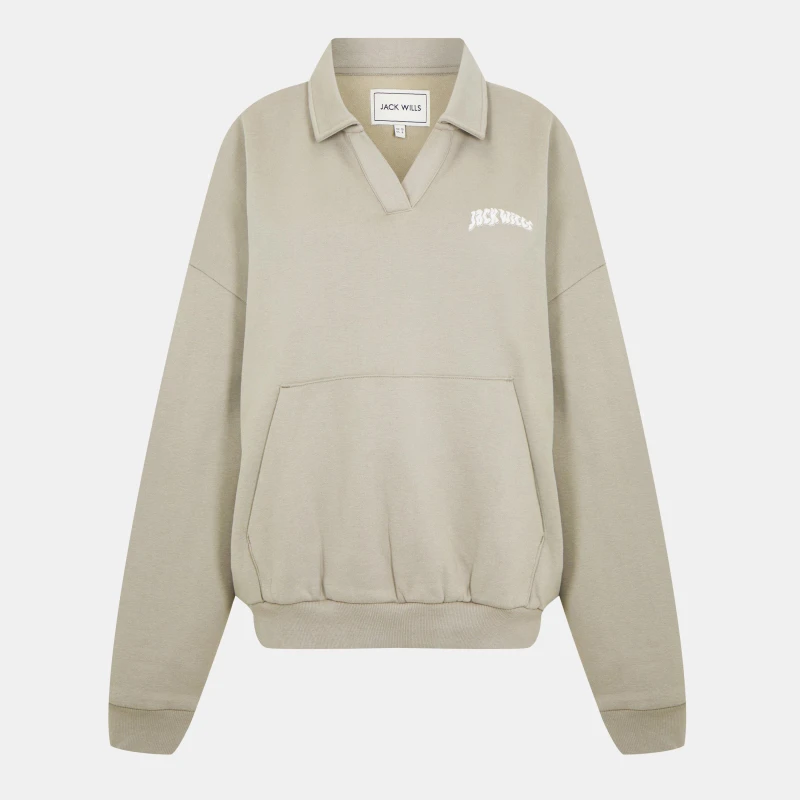 Image of Jack Wills Womens Graphic Crew Sweatshirt Taupe female 6 (2XS)