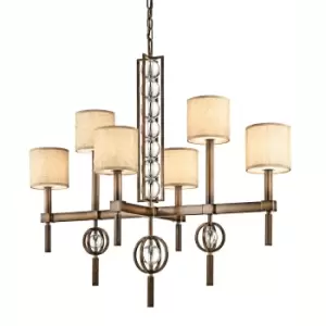 Image of 6 Bulb Chandelier Hanging Pendant LIght Cambridge Bronze LED E14 60W Bulb