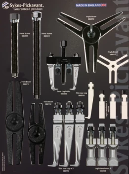 Image of Sykes-Pickavant 08654500 Mechanical Puller Kit - Thin Jaw - 7 opt. Metal Disp