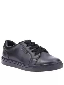 Image of Hush Puppies Sam Back To School Lace Trainers - Black, Size 1 Older