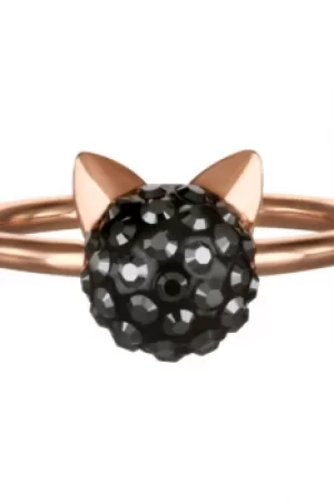 Image of Ladies Karl Lagerfeld Rose Gold Plated Choupette Ring size N 5378075