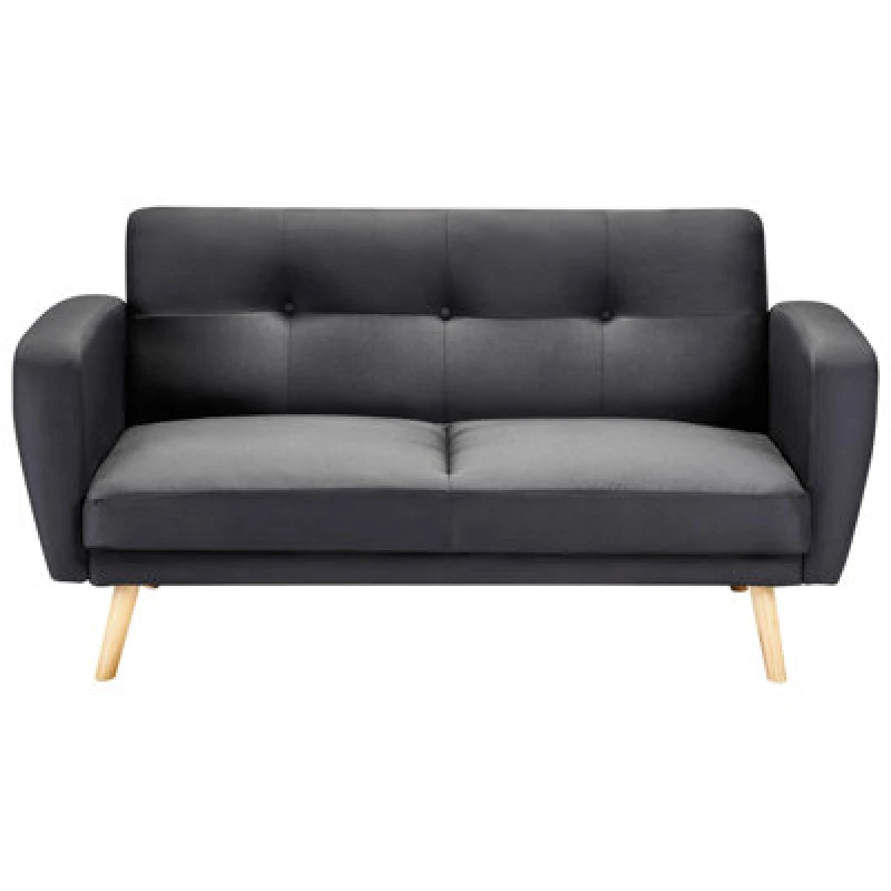 Image of Beliani Sofa Bed 2 Seater Florli Fabric Black