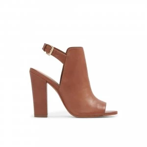 Image of Aldo Noassa peep toe block heel sandal Medium Brown