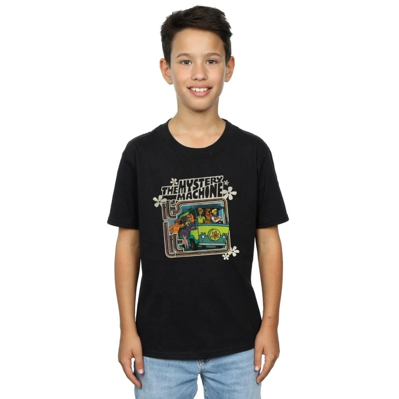 Image of Scooby Doo The Mystery Machine Cotton T-Shirt Black male