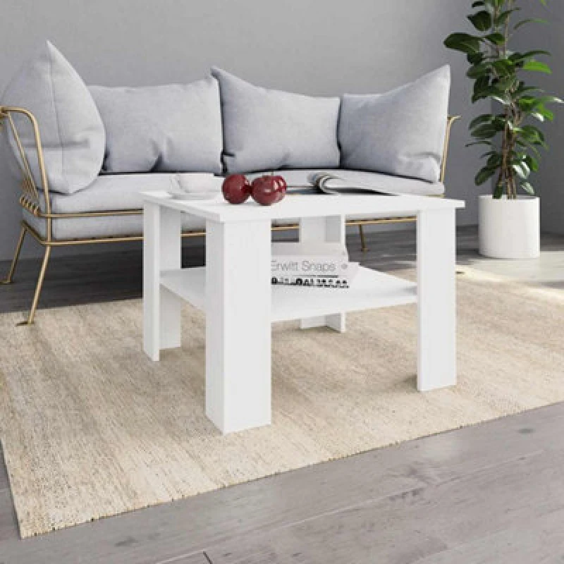 Image of vidaXL Coffee Table White Engineered Wood Couch Side Dining Telephone Table