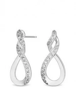 Image of Simply Silver Cubic Zirconia Infinity Top Twist Drop Earring