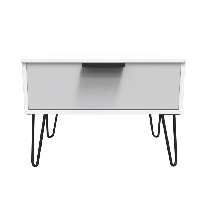 Image of Ready Assembled 2 U Fuji 1 Drawer Side Table (Ready Assembled) in Light Grey Light Grey Unisex