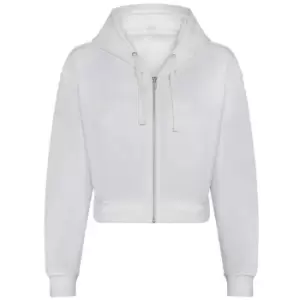 Image of Awdis Womens/Ladies Cropped Hoodie (M) (Arctic White)