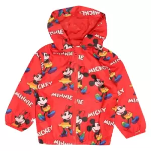 Image of Disney Girls Mickey & Minnie Mouse Raincoat (1-2 Years) (Red)