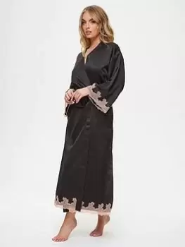 Image of Ann Summers Nightwear & Loungewear Sorella Maxi Robe Black, Size S, Women