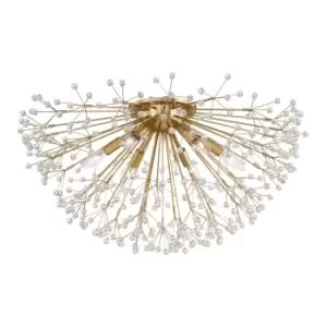 Image of Dunkirk 6 Light Semi Flush Aged Brass