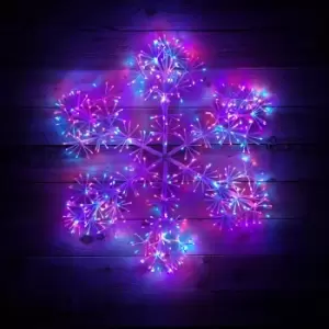 Image of 90cm Premier Indoor Outdoor Christmas Starburst Snowflake LED Light in Rainbow