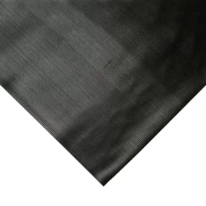 Image of 0.9M X 10M X 6MM Fine Flute Rubber Mat Black