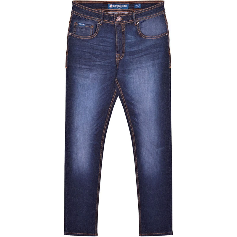 Image of Lambretta Lambretta Men Stafford Slim Jeans in Dark Blue Size: 34R Dark Blue 34R Male 5063703945974