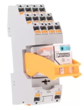 Image of Phoenix Contact, 24V dc Coil Non-Latching Relay 4PDT, 5mA Switching Current DIN Rail, 4 Pole, 2903308