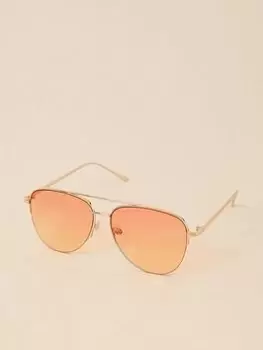 Image of Accessorize Half Frame Aviator Sunglasses, Purple, Women