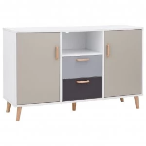 Image of Delta 2 Door 2 Drawer Sideboard - White & Grey