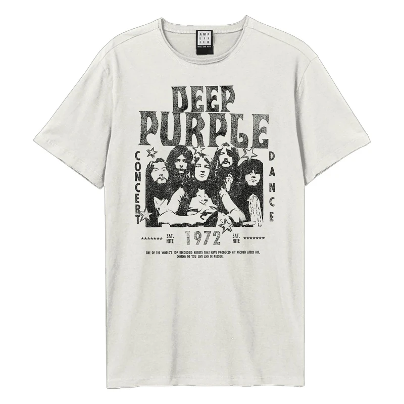 Image of Amplified Amplified Men 1972 Deep Purple T-Shirt in White Size: X-Small White XS Male 5063693957117