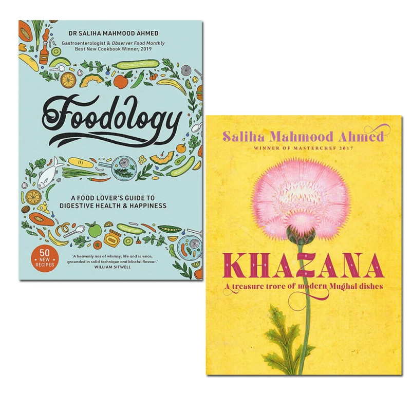 Image of Foodology & Khazana Cookbook 2 Books Collection Set by Saliha Mahmood Ahmed Saliha Mahmood Ahmed Books