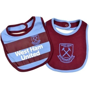 Image of West Ham Two Pack Bib Set Home And Away One Size