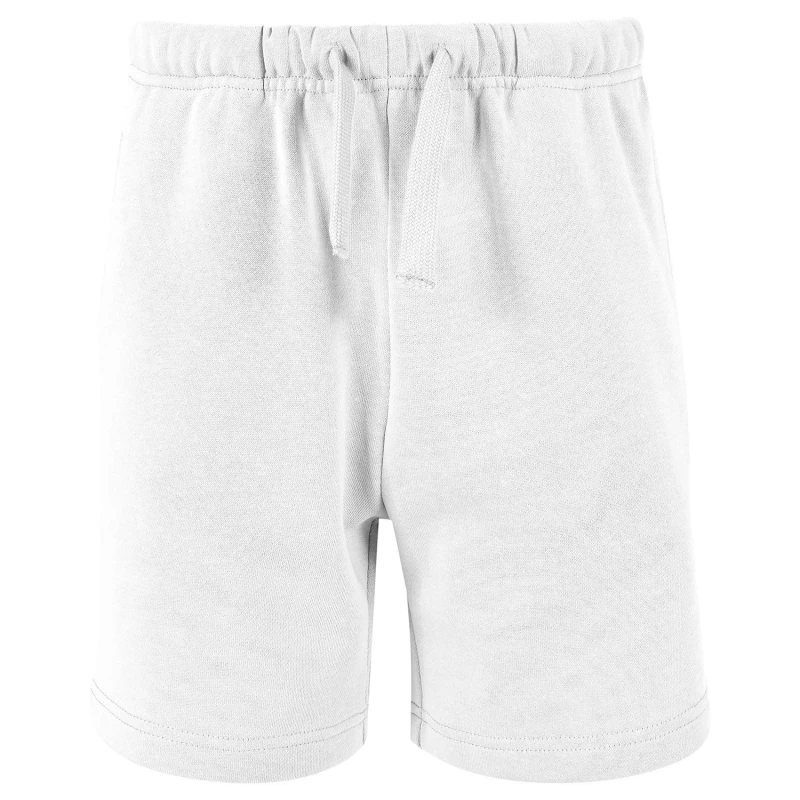 Image of Build Your Brand Basic Sweat Shorts in White Size: 4-6 Years White Unisex 4-6 Years