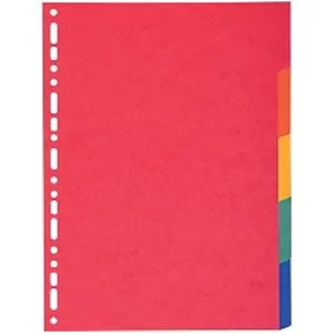 Image of Exacompta Dividers A4+ 220g, 5 Part, Bright, Plain, Pack of 50