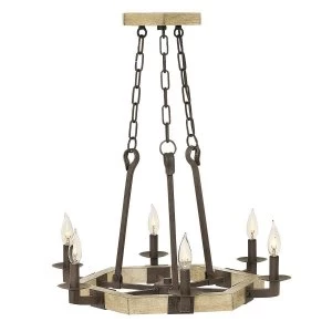 Image of 6 Light Chandelier Iron Finish, E14