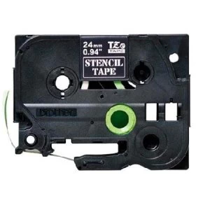 Image of Brother STE-151 P-touch Label Tape (24mm x 3m) Black Stamp Stencil