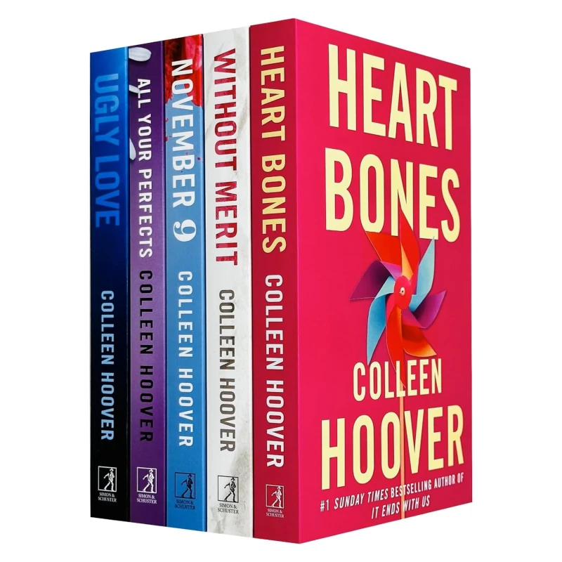 Image of Colleen Hoover 5 Book Collection Heart Bones, Without Merit, November 9, Ugly Love, All Your Perfects Colleen Hoover Books