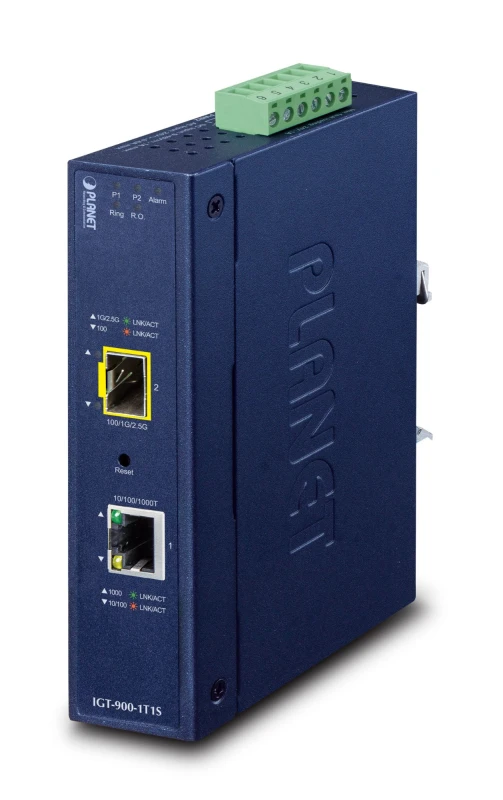 Image of PLANET Industrial 1-Port network media converter Internal Blue