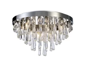 Image of Sophia Flush Ceiling 8 Light E14 Polished Chrome, Crystal