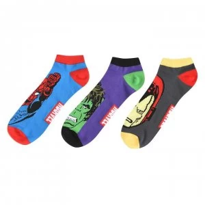 Image of Character Trainer Socks 3 Pack Mens Plus - Marvel