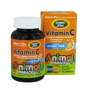 Image of Natures Plus Source of Life Animal Parade Sugar Free Vitamin C Orange Juice Flavour 90 Chewable