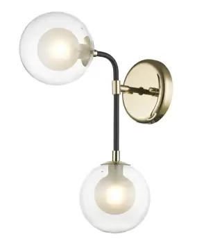 Image of Remy 2 Light Wall Lamp Gold Black