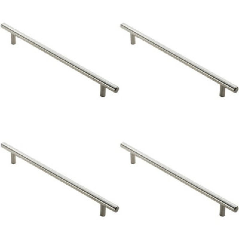 Image of Loops 4x Round T Bar Cabinet Pull Handle 828 x 12mm 768mm Fixing Centres Satin Nickel Metallics unisex