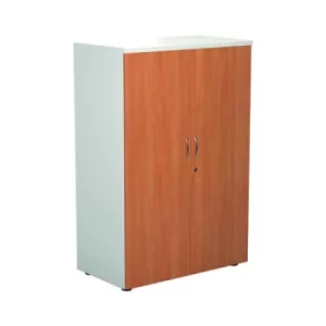 Image of Jemini Wooden Cupboard 800x450x1200mm White/Beech KF810285