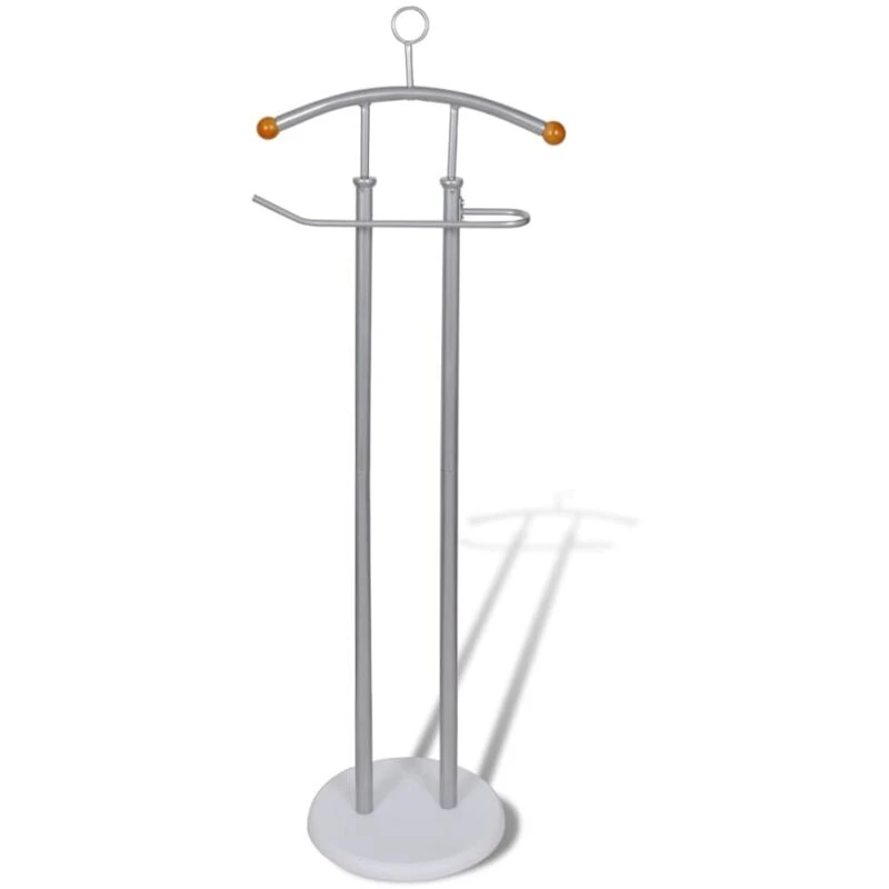 Image of Valet Stand Coat Shirt Rack Organizer Metal Frame Sturdy Grey